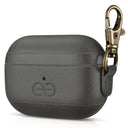 Dreem Vegan Leather Case Cover with Keychain Clip Compatible with AirPods Pro 1 for Apple 1st Generation [Grey]