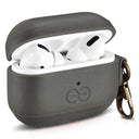 Dreem Vegan Leather Case Cover with Keychain Clip Compatible with AirPods Pro 1 for Apple 1st Generation [Grey]