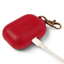Dreem Vegan Leather Case Cover with Keychain Clip Compatible with AirPods Pro 1 for Apple 1st Generation [Red]
