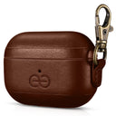 Dreem Vegan Leather Case Cover with Keychain Clip Compatible with AirPods Pro 1 for Apple 1st Generation [Coffee]