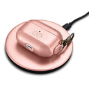 Dreem Vegan Leather Case Cover with Keychain Clip Compatible with AirPods Pro 1 for Apple 1st Generation [Rose]