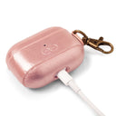 Dreem Vegan Leather Case Cover with Keychain Clip Compatible with AirPods Pro 1 for Apple 1st Generation [Rose]