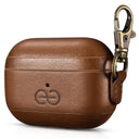 Dreem Vegan Leather Case Cover with Keychain Clip Compatible with AirPods Pro 1 for Apple 1st Generation [Chocolate]