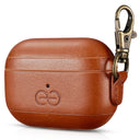 Dreem Vegan Leather Case Cover with Keychain Clip Compatible with AirPods Pro 1 for Apple 1st Generation [Caramel]