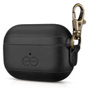 Dreem Vegan Leather Case Cover with Keychain Clip Compatible with AirPods Pro 1 for Apple 1st Generation [Black]