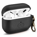Dreem Vegan Leather Case Cover with Keychain Clip Compatible with AirPods Pro 1 for Apple 1st Generation [Black]