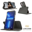 Dreem Fibonacci Wallet Case for iPhone 13 Pro Max | 2-in-1 Detachable Vegan Leather Cover [Grey]
