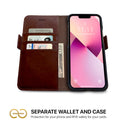 Dreem Fibonacci Wallet Case for iPhone 13 Mini | 2-in-1 Detachable Vegan Leather Cover [Coffee]