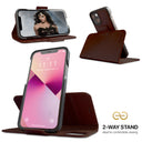 Dreem Fibonacci Wallet Case for iPhone 13 Mini | 2-in-1 Detachable Vegan Leather Cover [Coffee]