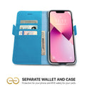 Dreem Fibonacci Wallet Case for iPhone 13 Mini | 2-in-1 Detachable Vegan Leather Cover [Sky]
