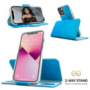 Dreem Fibonacci Wallet Case for iPhone 13 Mini | 2-in-1 Detachable Vegan Leather Cover [Sky]