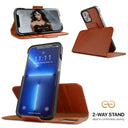 Dreem Fibonacci Wallet Case for iPhone 13 Pro | 2-in-1 Detachable Vegan Leather Cover [Caramel]