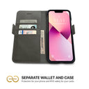 Dreem Fibonacci Wallet Case for iPhone 13 Mini | 2-in-1 Detachable Vegan Leather Cover [Grey]