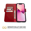 Dreem Fibonacci Wallet Case for iPhone 13 Mini | 2-in-1 Detachable Vegan Leather Cover [Red]