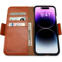 Dreem Fibonacci Wallet Case for iPhone 14 & iPhone 16e Case Wallet | 3-in-1 Magnetic Detachable Vegan Leather Cover [Caramel]