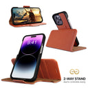 Dreem Fibonacci Wallet Case for iPhone 14 Pro Max | 2-in-1 Detachable Vegan Leather Cover [Caramel]