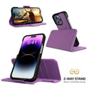 Dreem Fibonacci Wallet Case for iPhone 14 Pro Max | 2-in-1 Detachable Vegan Leather Cover [Purple]