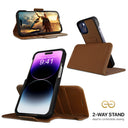 Dreem Fibonacci Wallet Case for iPhone 14 & iPhone 16e Case Wallet | 3-in-1 Magnetic Detachable Vegan Leather Cover [Chocolate]