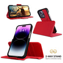 Dreem Fibonacci Wallet Case for iPhone 14 Pro Max | 2-in-1 Detachable Vegan Leather Cover [Red]