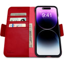Dreem Fibonacci Wallet Case for iPhone 14 & iPhone 16e Case Wallet | 3-in-1 Magnetic Detachable Vegan Leather Cover [Red]