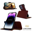 Dreem Fibonacci Wallet Case for iPhone 14 Pro Max | 2-in-1 Detachable Vegan Leather Cover [Coffee]