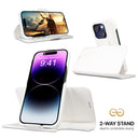 Dreem Fibonacci Wallet Case for iPhone 14 & iPhone 16e Case Wallet | 3-in-1 Magnetic Detachable Vegan Leather Cover [White]