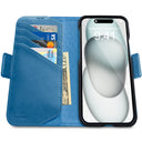 Dreem Fibonacci Wallet Case for iPhone 15 | 2-in-1 Detachable Vegan Leather Cover [Slate]