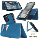Dreem Fibonacci Wallet Case for iPhone 15 Plus | 2-in-1 Detachable Vegan Leather Cover [Slate]