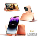 Dreem Fibonacci Wallet Case for iPhone 14 Pro Max | 2-in-1 Detachable Vegan Leather Cover [Rose]