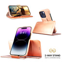 Dreem Fibonacci Wallet Case for iPhone 14 Plus | 2-in-1 Detachable Vegan Leather Cover [Rose]