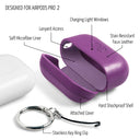 Dreem Om AirPods Pro 2 and AirPods Pro Case Cover with Keychain Clip [Purple]