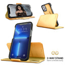 Dreem Fibonacci Wallet Case for iPhone 13 Pro Max | 2-in-1 Detachable Vegan Leather Cover [Gold]