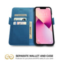 Dreem Fibonacci Wallet Case for iPhone 13 | 2-in-1 Detachable Vegan Leather Cover [Slate]