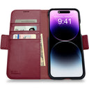Dreem Fibonacci Wallet Case for iPhone 14 & iPhone 16e Case Wallet | 3-in-1 Magnetic Detachable Vegan Leather Cover [Burgundy]
