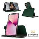 Dreem Fibonacci Wallet Case for iPhone 13 | 2-in-1 Detachable Vegan Leather Cover [Green]