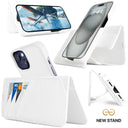 Dreem Fibonacci Wallet Case for iPhone 15 Plus | 2-in-1 Detachable Vegan Leather Cover [White]