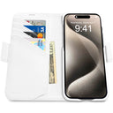 Dreem Fibonacci Wallet Case for iPhone 15 Pro Max | 2-in-1 Detachable Vegan Leather Cover [White]