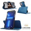 Dreem Fibonacci Wallet Case for iPhone 13 Pro | 2-in-1 Detachable Vegan Leather Cover [Slate]