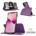 Dreem Fibonacci Wallet Case for iPhone 13 | 2-in-1 Detachable Vegan Leather Cover [Purple]