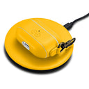Dreem Vegan Leather Case Cover with Keychain Clip Compatible with AirPods Pro 1 for Apple 1st Generation [Yellow]