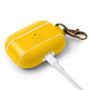 Dreem Vegan Leather Case Cover with Keychain Clip Compatible with AirPods Pro 1 for Apple 1st Generation [Yellow]