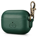 Dreem Vegan Leather Case Cover with Keychain Clip Compatible with AirPods Pro 1 for Apple 1st Generation [Green]