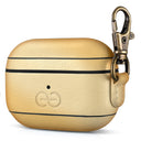 Dreem Vegan Leather Case Cover with Keychain Clip Compatible with AirPods Pro 1 for Apple 1st Generation [Gold]
