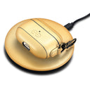 Dreem Vegan Leather Case Cover with Keychain Clip Compatible with AirPods Pro 1 for Apple 1st Generation [Gold]