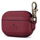 Dreem Vegan Leather Case Cover with Keychain Clip Compatible with AirPods Pro 1 for Apple 1st Generation [Burgundy]
