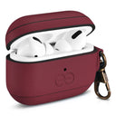 Dreem Vegan Leather Case Cover with Keychain Clip Compatible with AirPods Pro 1 for Apple 1st Generation [Burgundy]