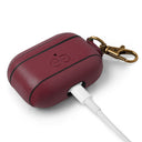 Dreem Vegan Leather Case Cover with Keychain Clip Compatible with AirPods Pro 1 for Apple 1st Generation [Burgundy]