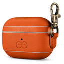 Dreem Vegan Leather Case Cover with Keychain Clip Compatible with AirPods Pro 1 for Apple 1st Generation [Orange]