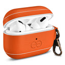 Dreem Vegan Leather Case Cover with Keychain Clip Compatible with AirPods Pro 1 for Apple 1st Generation [Orange]