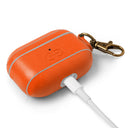 Dreem Vegan Leather Case Cover with Keychain Clip Compatible with AirPods Pro 1 for Apple 1st Generation [Orange]